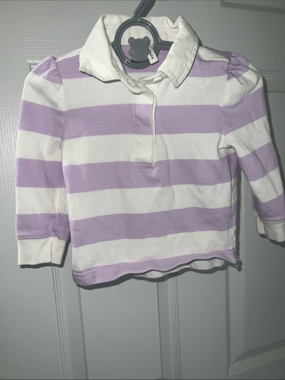 Janie and Jack Purple Striped Rugby Polo Shirt 12-18M